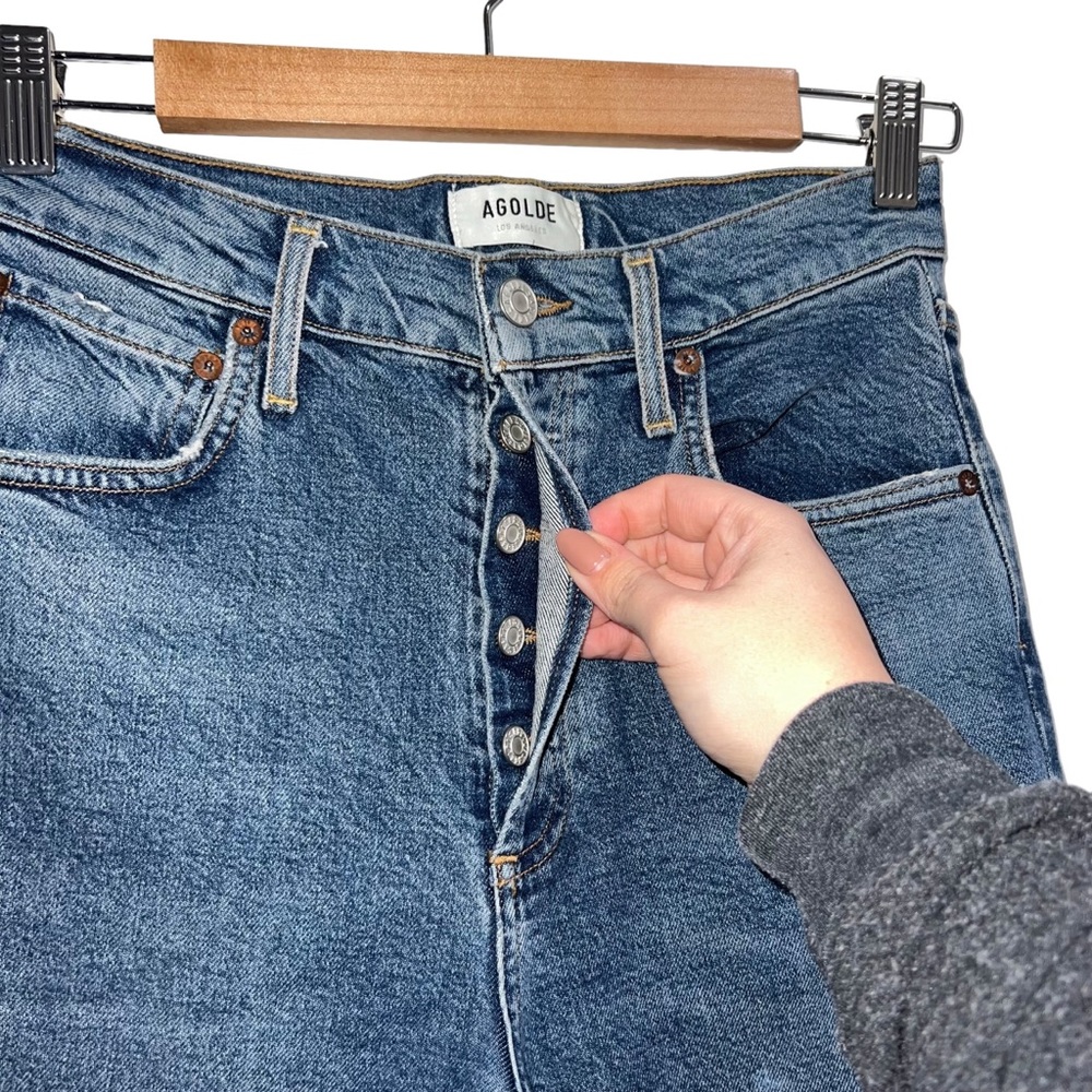 AGOLDE Riley High Rise Straight Crop Jean Transfer Wash - Picture 4 of 11